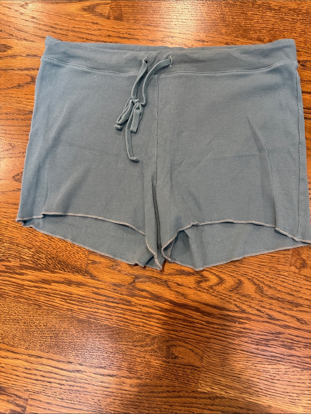 SKIMS Ribbed Lounge Shorts in Slate Blue